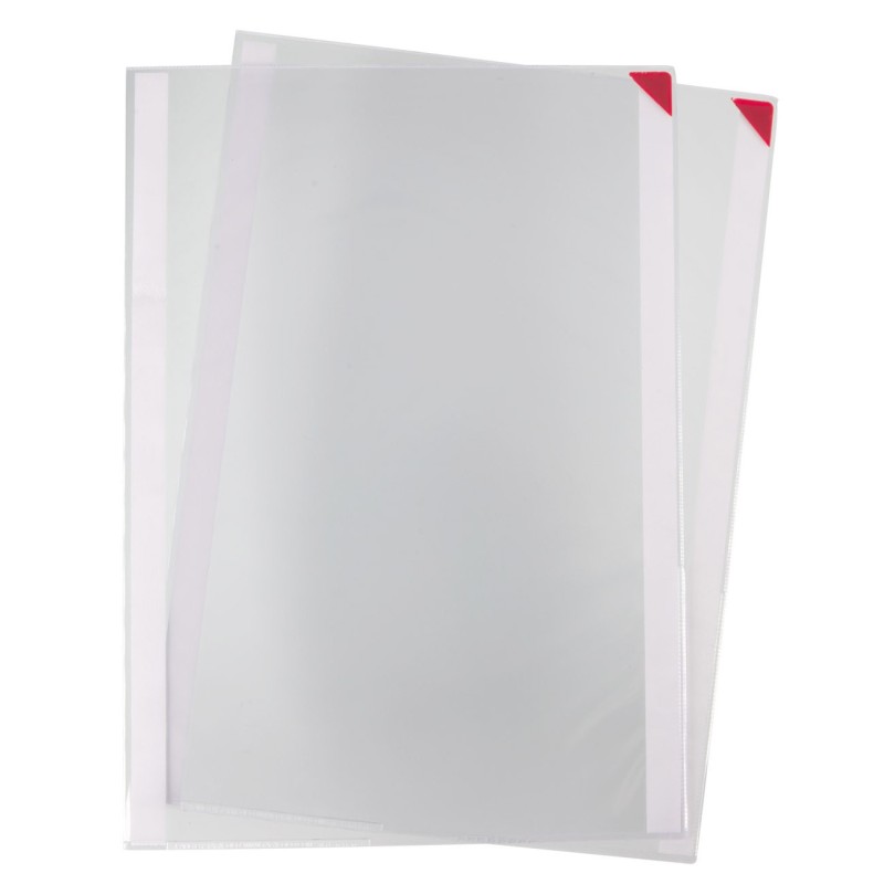 DJOIS by Tarifold Pochettes d'affichage adhésives Kang Easyclic PVC repositionnables A3 - Fermeture coin magnétique Rouge - Lot de 2
