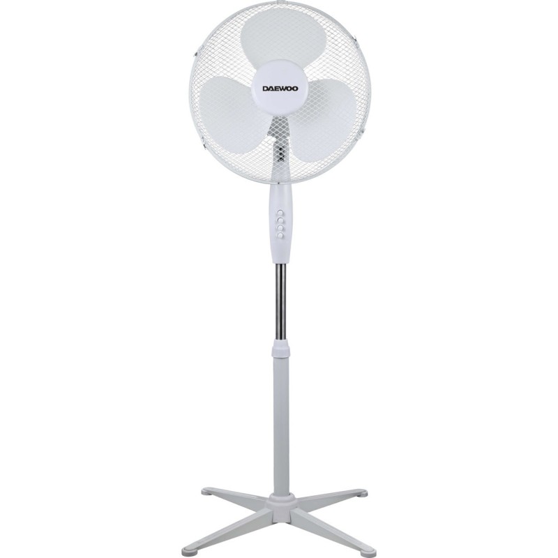 Daewoo Ventilateur sur pied 40 cm -  3 vitesses 45 W - Orientable - Blanc