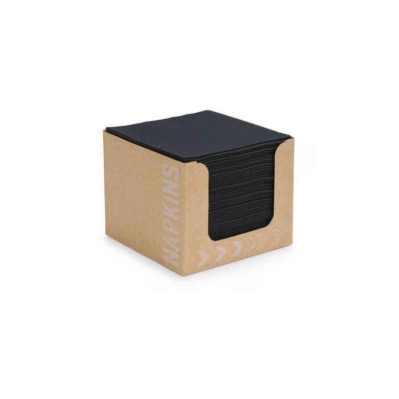 Duni Serviettes en papier noir 20 x 20 cm - Boîte distributrice de 50 serviettes