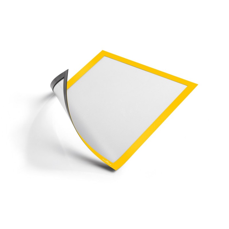 Durable Duraframe Pochette murale Cadre d'affichage magnétique A4 - Cadre jaune - Lot de 5