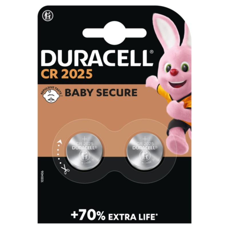 Duracell Pile bouton Lithium CR 2025 - Lot de 2