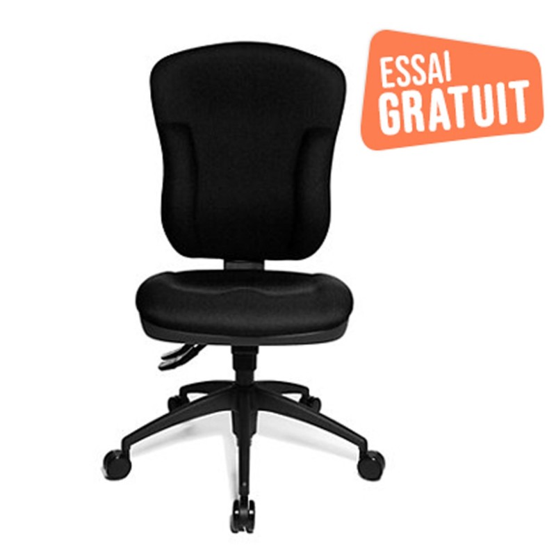 ESSAI GRATUIT PENDANT 45 JOURS* Siège de bureau Sacha Tissu polyester Noir Hauteur réglable