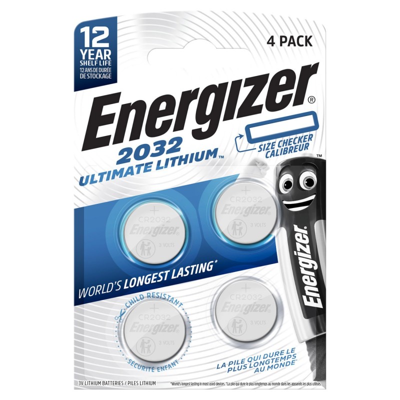 Energizer Pile bouton Ultimate Lithium CR 2032 - Lot de 4