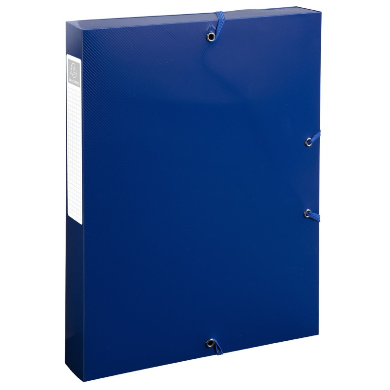 Exacompta Boîte de classement A4 BeeBlue - Polypro recyclé 7/10E - Dos 4 cm - Bleu marine