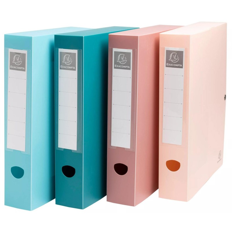 Exacompta Boîte de classement A4 Skandi - Polypro recyclé - Dos 6 cm - Assorties