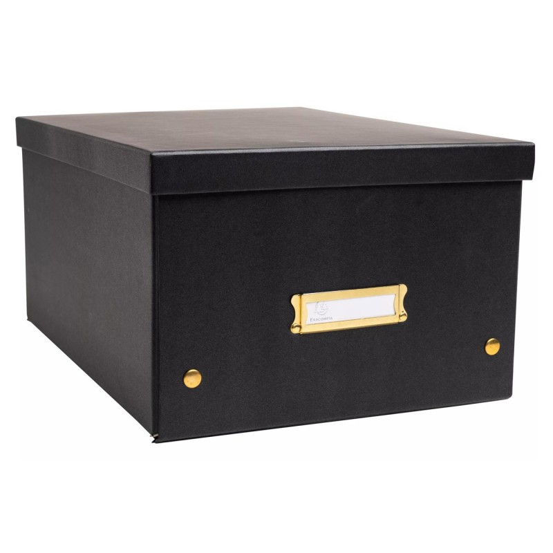 Exacompta Boîte de rangement à plat A4+ NeoDeco en carton - Noir