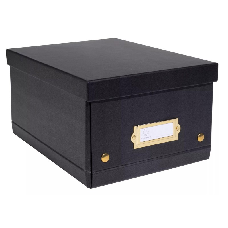Exacompta Boîte de rangement à plat A5+ NeoDeco en carton - Noir