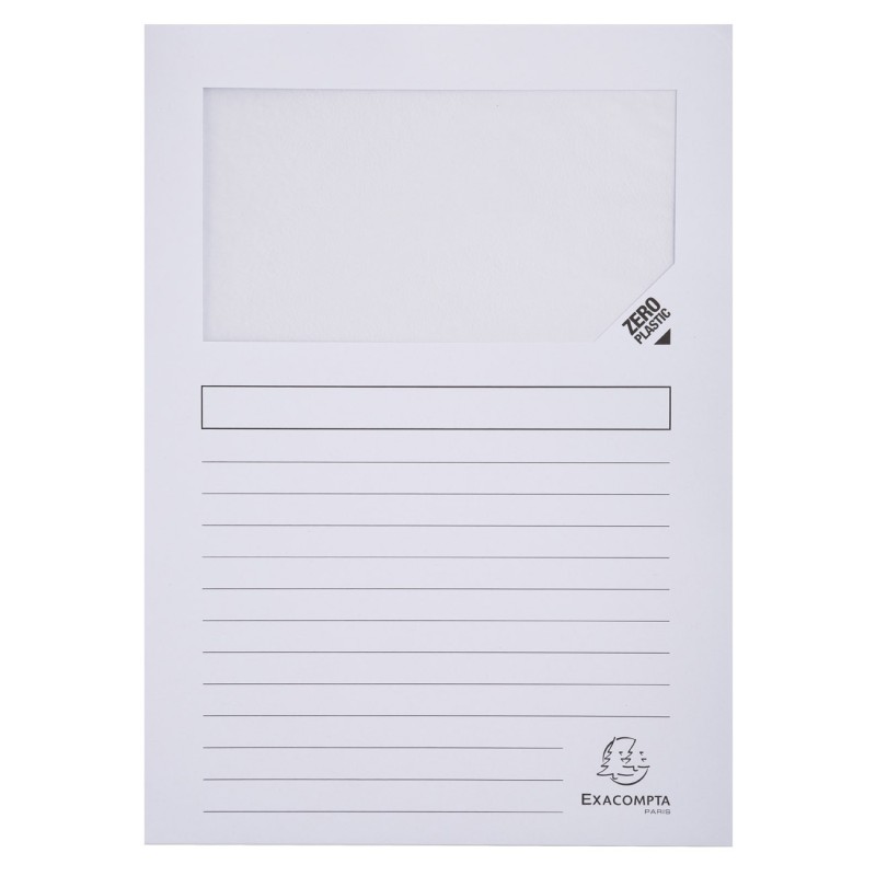 Exacompta Chemises à fenêtre Forever® 80 feuilles A4 130 g/m² en carte  recyclé Blanc - Lot de 25