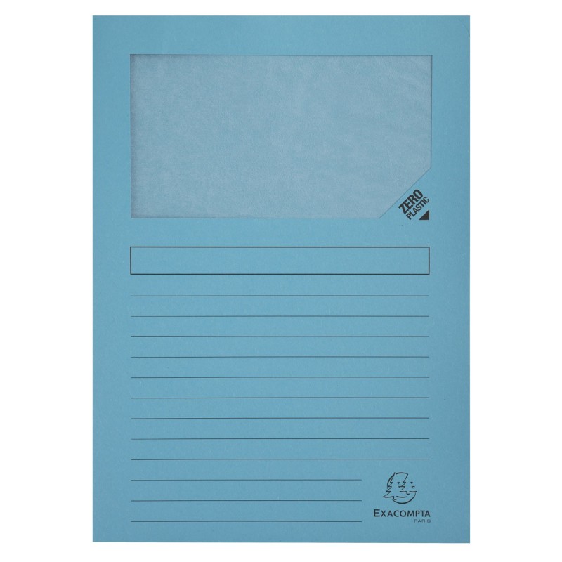 Exacompta Chemises à fenêtre Forever® 80 feuilles A4 130 g/m² en carte  recyclé Bleu clair - Lot de 25