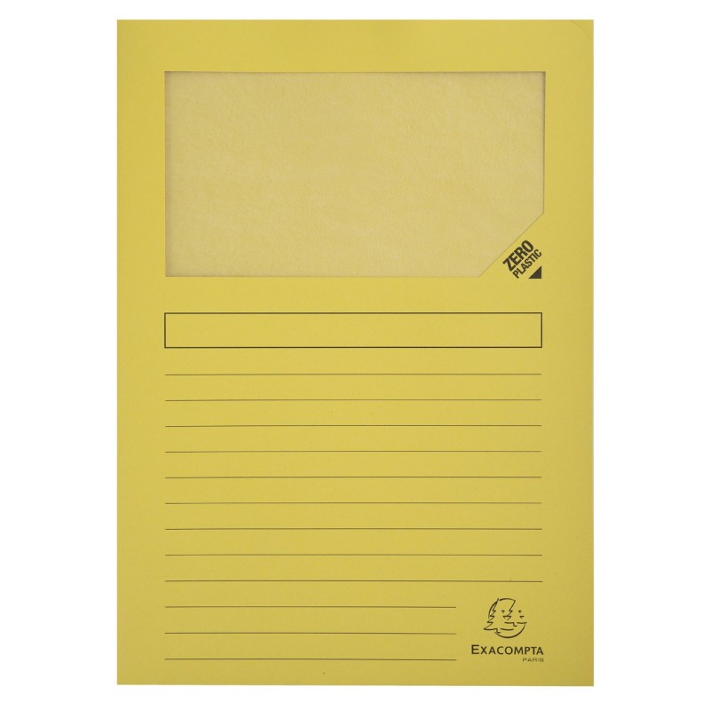 Exacompta Chemises à fenêtre Forever® 80 feuilles A4 130 g/m² en carte  recyclé Jaune - Lot de 25
