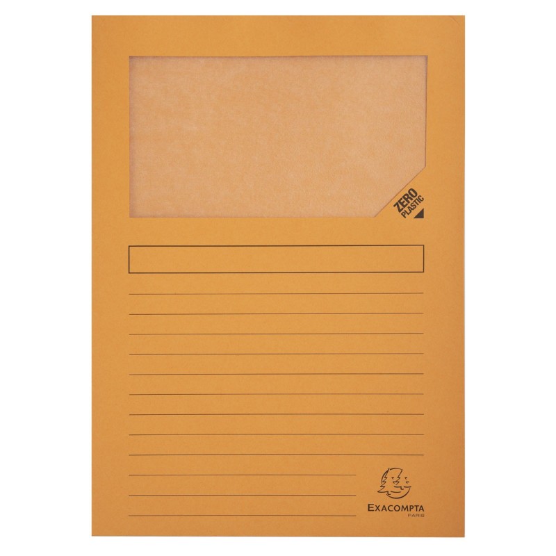 Exacompta Chemises à fenêtre Forever® 80 feuilles A4 130 g/m² en carte  recyclé Orange - Lot de 25