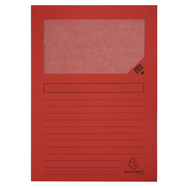 Exacompta Chemises à fenêtre Forever® 80 feuilles A4 130 g/m² en carte  recyclé Rouge - Lot de 25