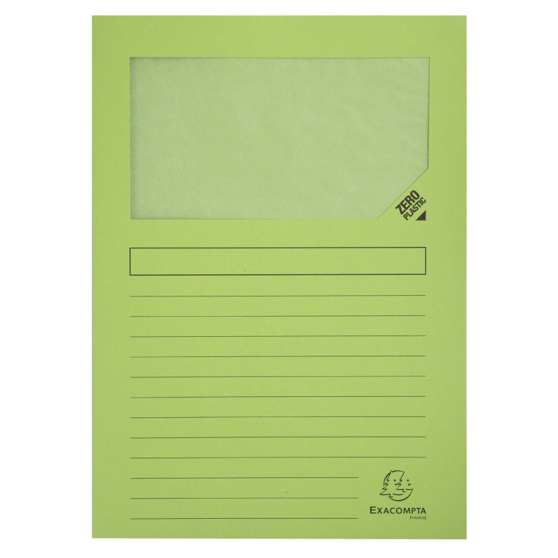Exacompta Chemises à fenêtre Forever® 80 feuilles A4 130 g/m² en carte  recyclé Vert clair - Lot de 25