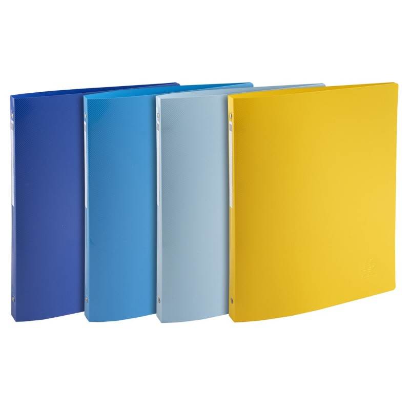 Exacompta Classeur souple 4 anneaux 15 mm BeeBlue A4 polypro recyclé - Dos 2 cm - Assortis