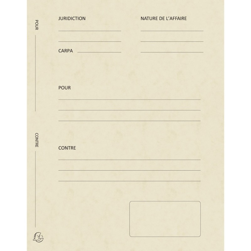 Exacompta Dossiers de plaidoirie pré-imprimés en carte lustrée coloris ivoire - Lot de 25