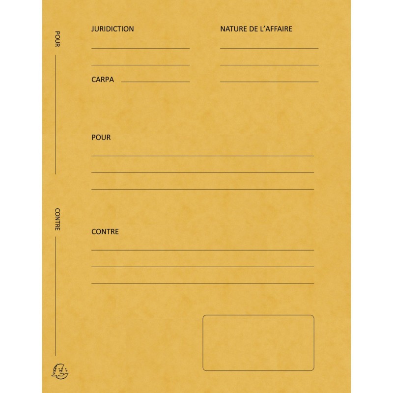 Exacompta Dossiers de plaidoirie pré-imprimés en carte lustrée coloris jaune - Lot de 25