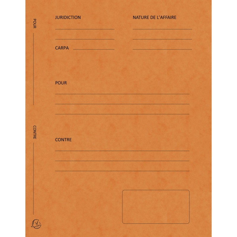 Exacompta Dossiers de plaidoirie pré-imprimés en carte lustrée coloris orange - Lot de 25