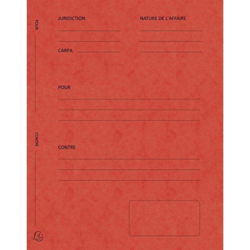 Exacompta Dossiers de plaidoirie pré-imprimés en carte lustrée coloris rouge - Lot de 25