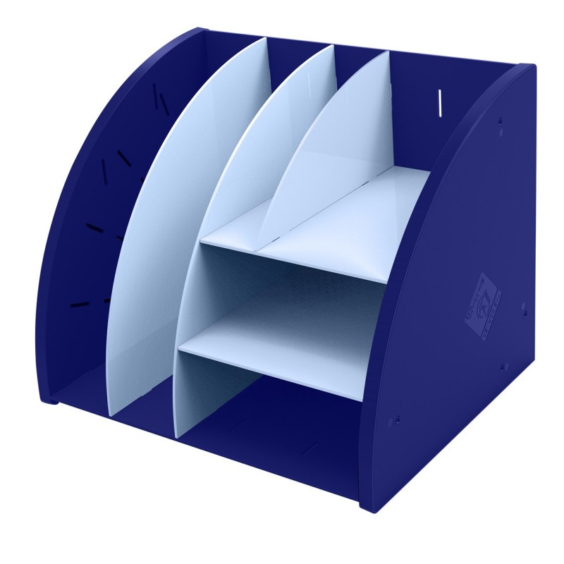 Exacompta Organiseur de bureau Bee Blue - 6 compartiments - Bleu marine/clair
