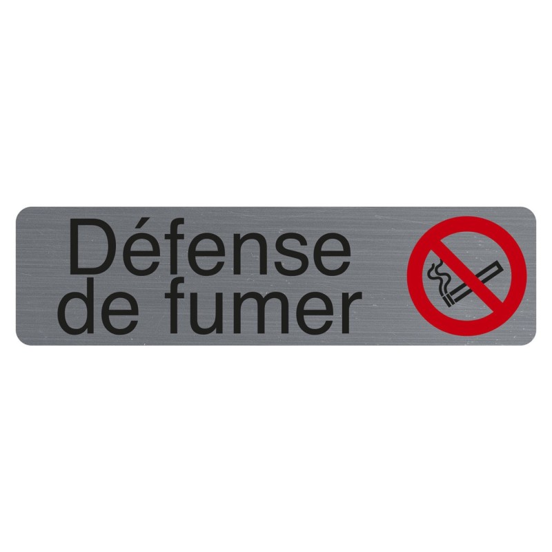 Exacompta Plaque signalétique adhésive Défense de fumer - Rectangle Gris / Rouge