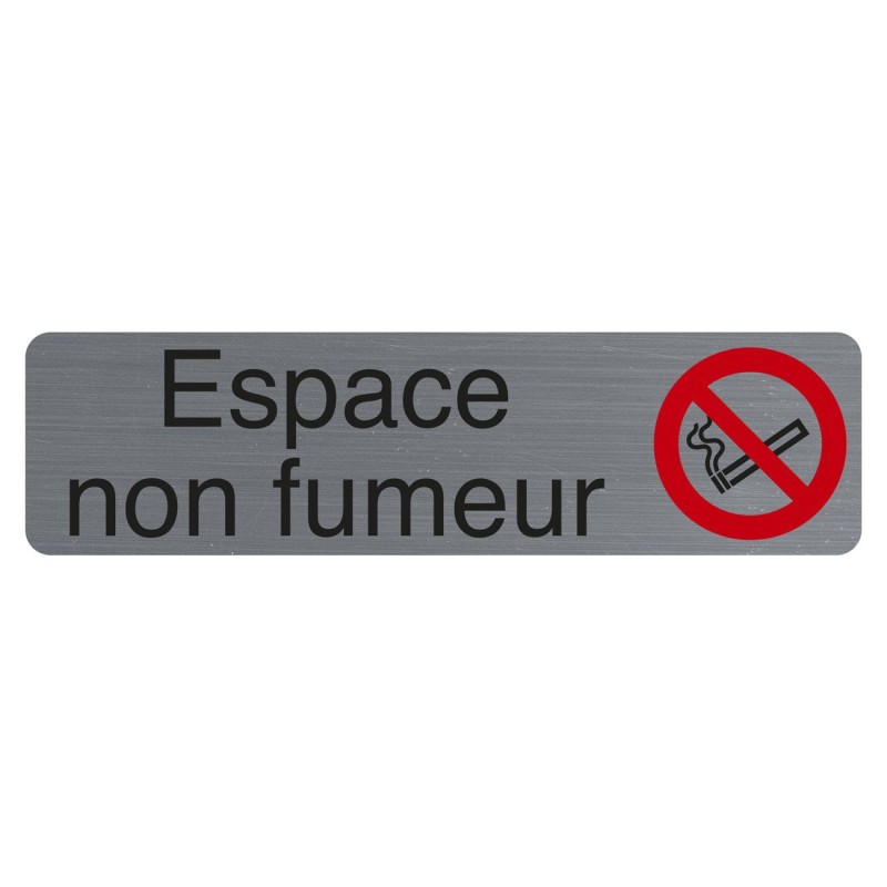 Exacompta Plaque signalétique adhésive Espace non fumeur - Rectangle Gris / Rouge