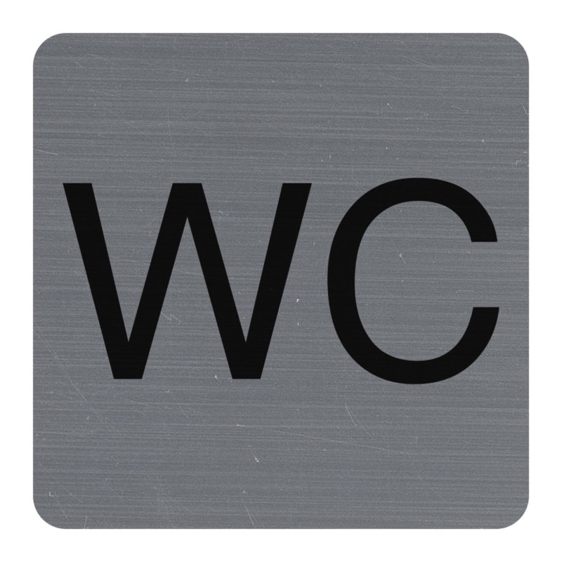 Exacompta Plaque signalétique adhésive symbole WC - Carré Gris