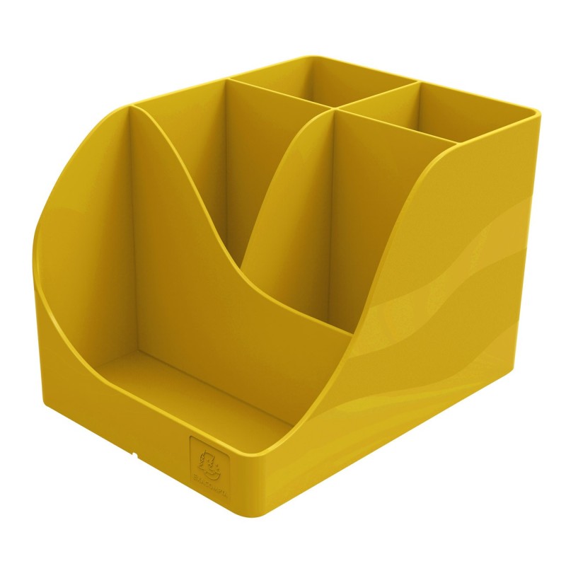 Exacompta Pot à crayons Pen-Wave Bee Blue 5 compartiments - Jaune safran