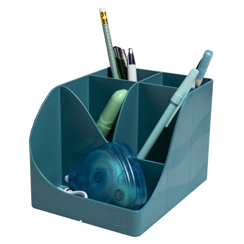 Exacompta Pot à crayons Pen-Wave Skandi 5 compartiments - Bleu pacifique