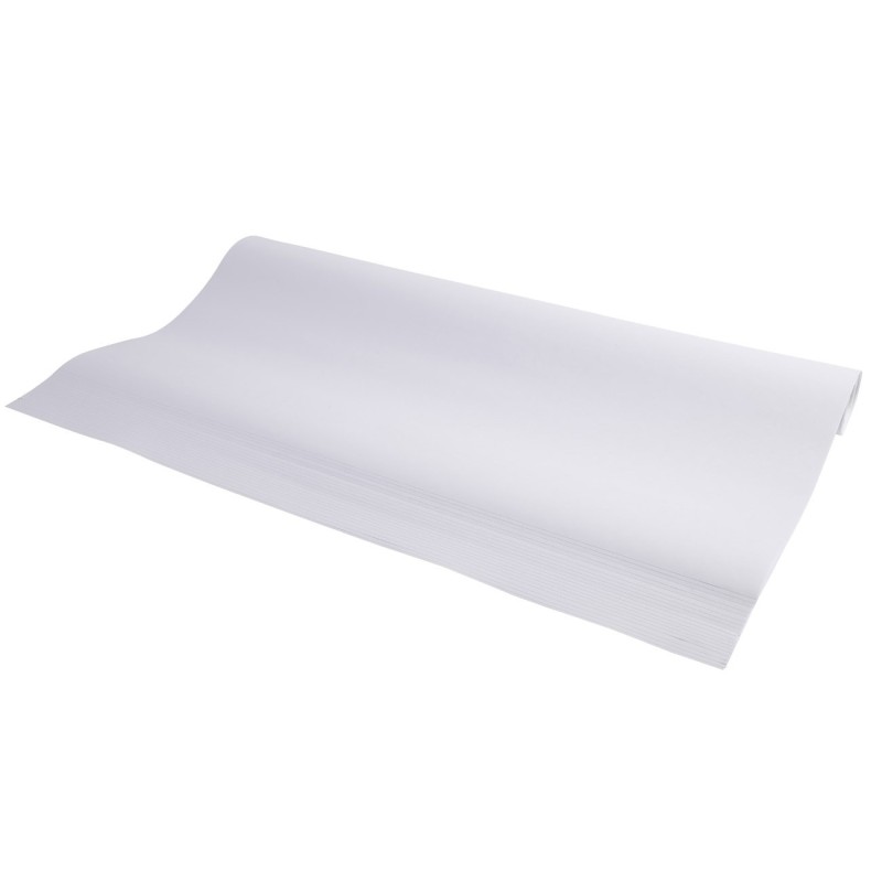 Exacompta Recharge de papier pour tableaux - Premium offset blanc uni 72g microperforé - Rouleau de 20 feuilles 63 x 98 cm