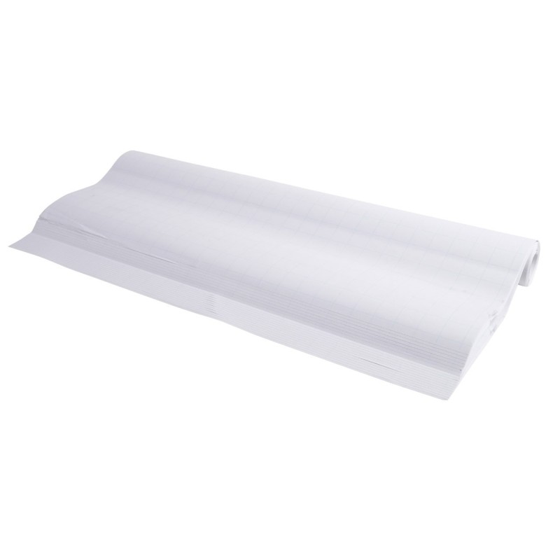 Exacompta Recharge de papier pour tableaux - Premium quadrillé recto / verso blanc uni 72g microperforé - Rouleau de 20 feuilles 63 x 98 cm