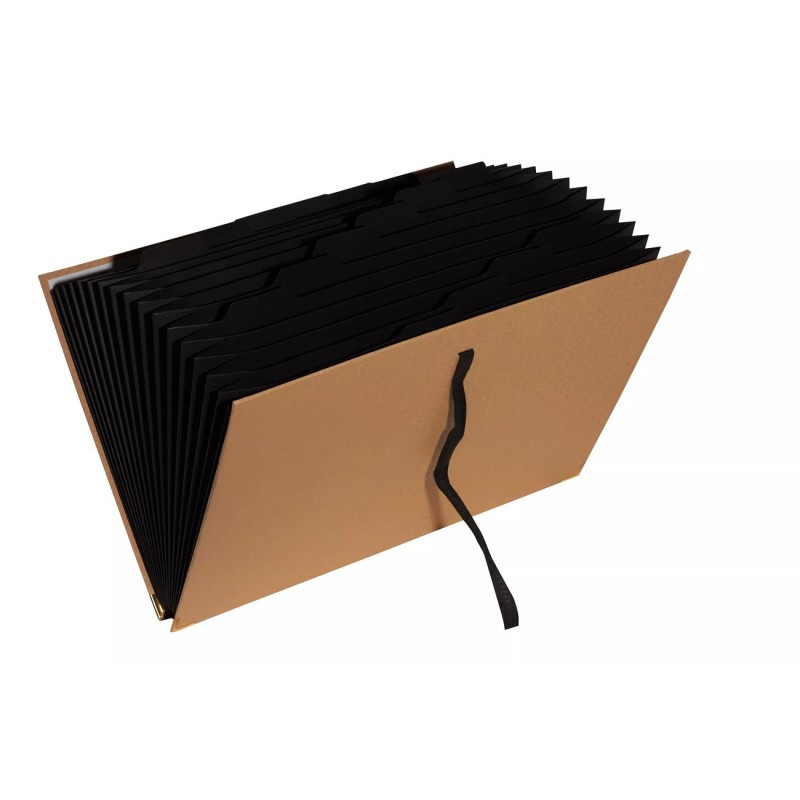 Exacompta Trieur extensible OfficeByMe à ruban A4 en carton - 18 compartiments - Beige
