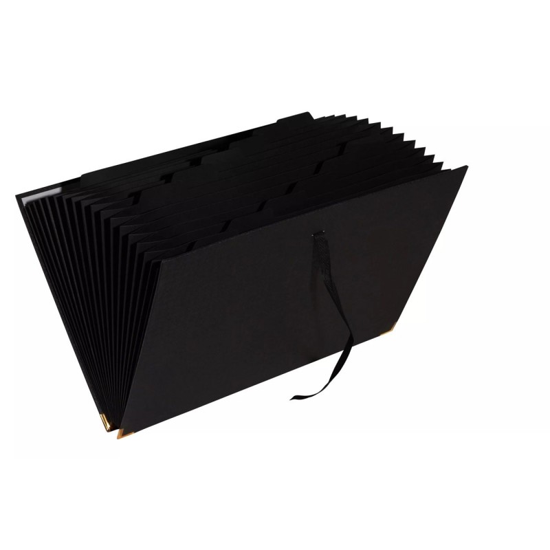 Exacompta Trieur extensible OfficeByMe à ruban A4 en carton - 18 compartiments - Noir