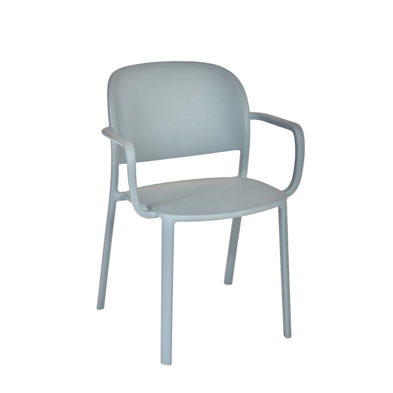 Fauteuil d'extérieur avec accoudoirs Lucia en polypropylène - Bleu