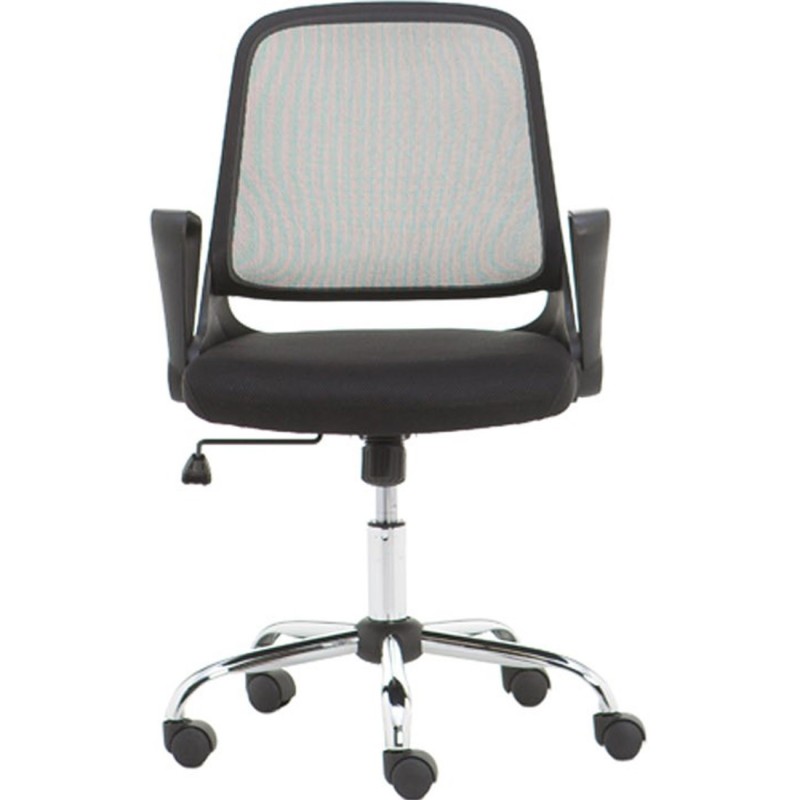 Fauteuil de bureau Alex avec accoudoirs rabattables - Dossier maille - Noir