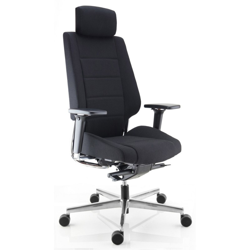 Fauteuil de bureau Azkar avec appui-tête - Polyuréthane Noir