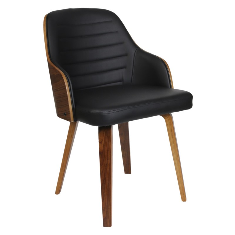 Fauteuil visiteur bois Retro Victoire - Coloris Noir