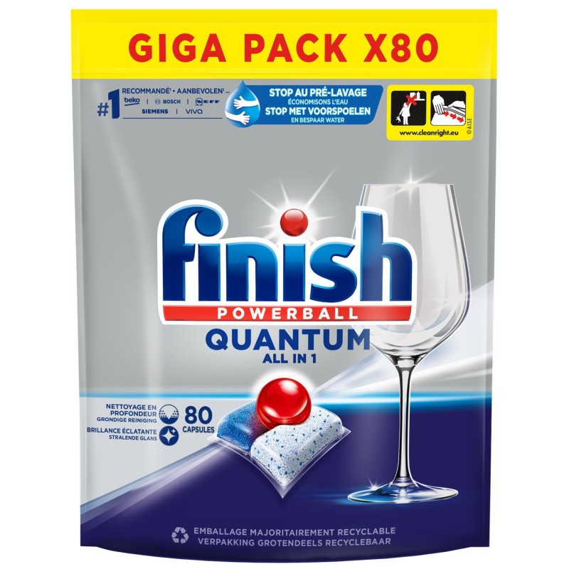 Finish Powerball Quantum All in One Max Tablettes Lave-vaisselle - Giga Pack 80 doses