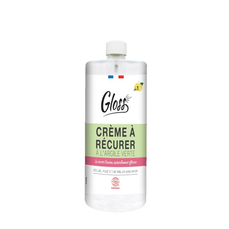 Gloss Crème à récurer à l'argile verte - Parfum citron - Flacon de 500 ml