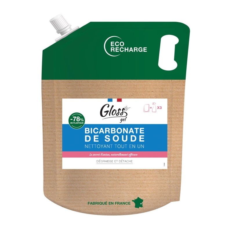 Gloss Ecorecharge bicarbonade de soude gel - Sans parfum - Flacon de 2,5 L