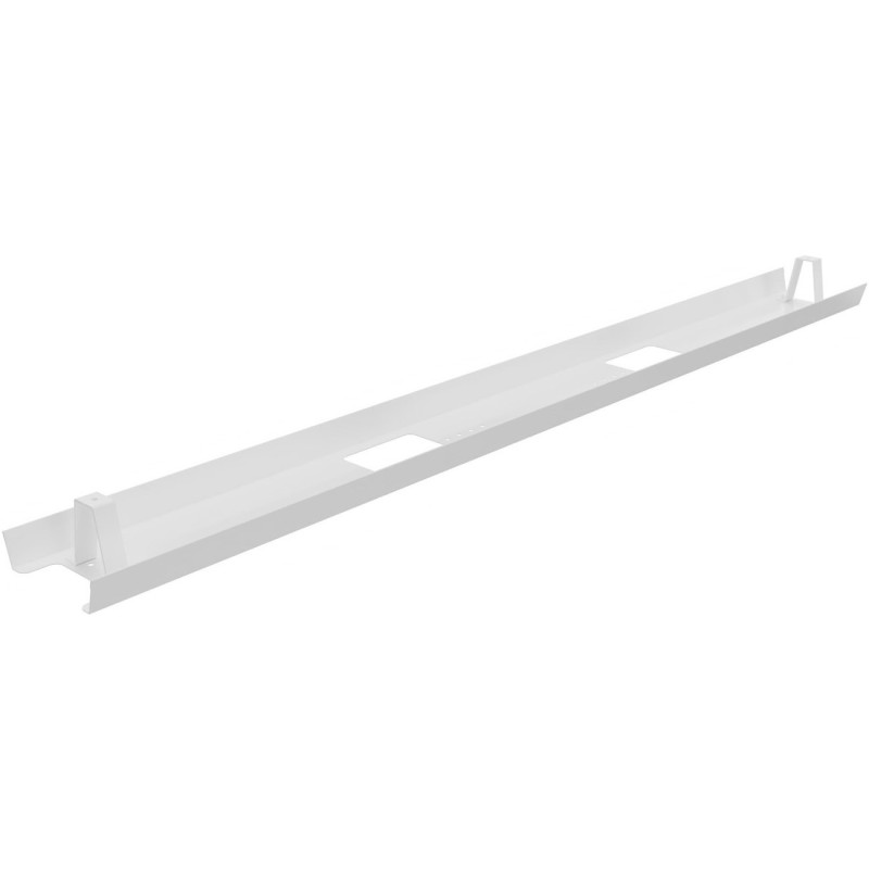 Goulotte métal d'électrification horizontale de câbles pour bureau L. 150 cm - Blanc