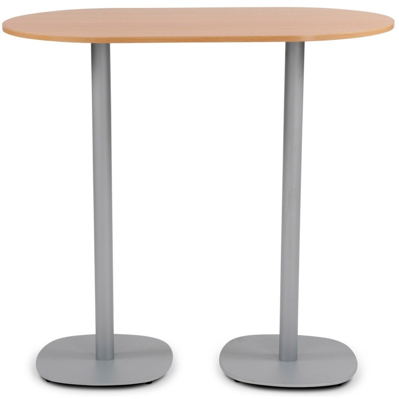 Guéridon Caféteria NewLine L.120 x P.70 x H.110 cm - Plateau Chêne - Pied Aluminium