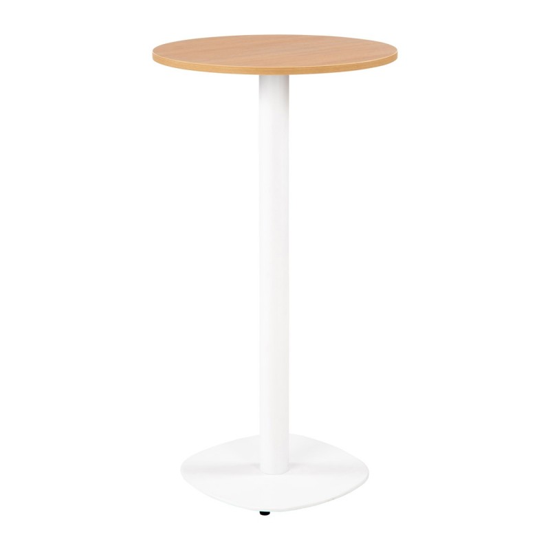 Guéridon Caféteria NewLine rond Ø.60 x H.110 cm - Plateau Chêne - Pied Blanc