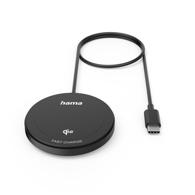 Hama Chargeur sans fil rapide à induction Qi2, USB-C - 15 W - Noir