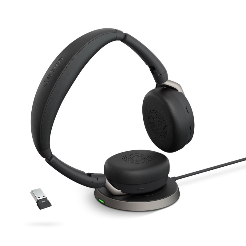 Jabra Evolve2 65 Flex MS Duo Casque sans fil Bluetooth + Dongle USB-A + Station de charge