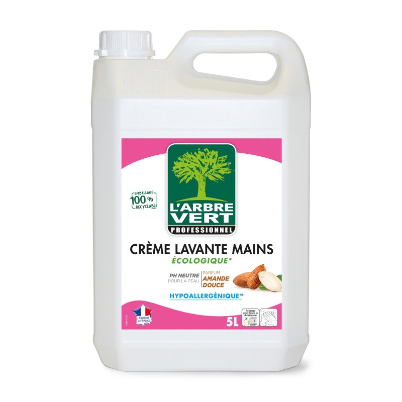 L'Arbre Vert Crème lavante mains parfum amande douce - Bidon 5L