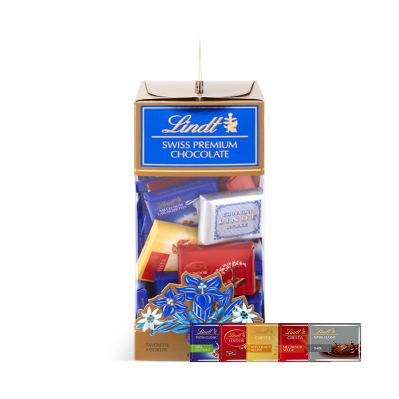 LINDT Boîte de Napolitains Chocolat Premium Suisse - 250 g