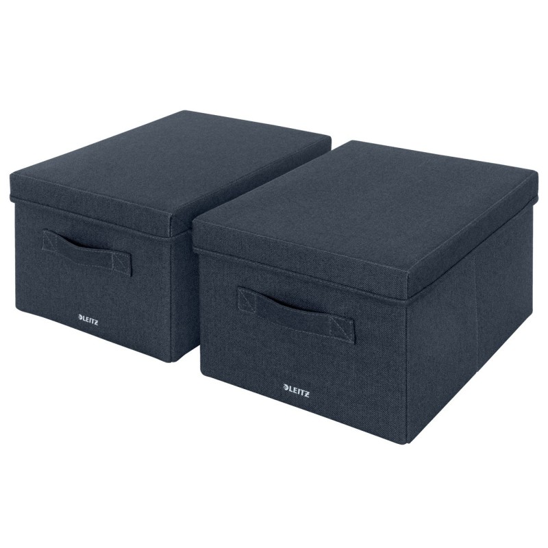 Leitz Boîte de rangement en tissu format medium - Gris - Lot de 2