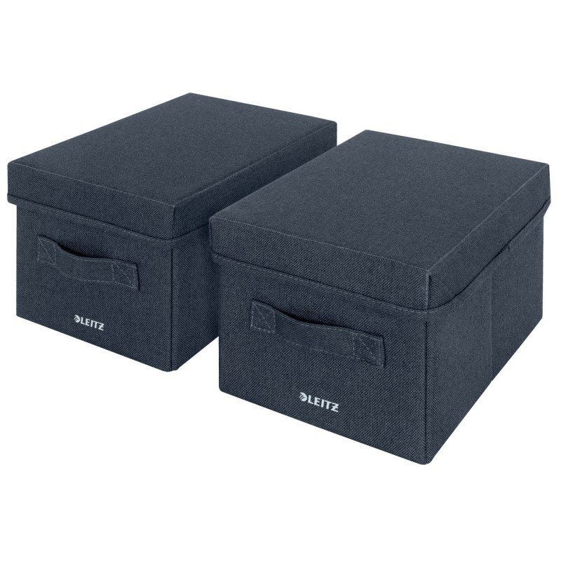 Leitz Boîte de rangement en tissu petit format - Gris - Lot de 2