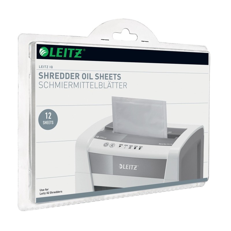 Leitz Feuilles prélubrifiées pour destructeur - Lot de 12 feuilles