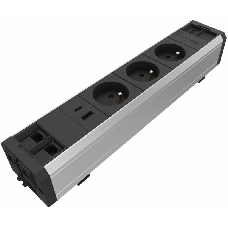 Multiprise Versatek 3 Prises électriques + 2 Ethernet + 2 USB  + 1 HDMI - Câble d'alimentation 3 m